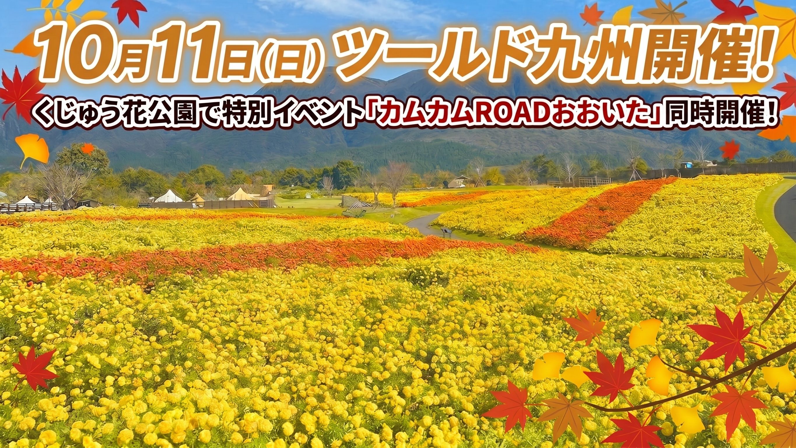イベント「【10月11日(日)】「ツール・ド・九州」開催＆くじゅう花公園で特別イベント「カムカムROADおおいた」同時開催！秋の花とレースを丸ごと楽しむ一日」の写真